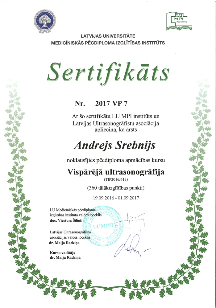 Andrejs Srebnijs | Sertificēts ķirurgs-onkologs